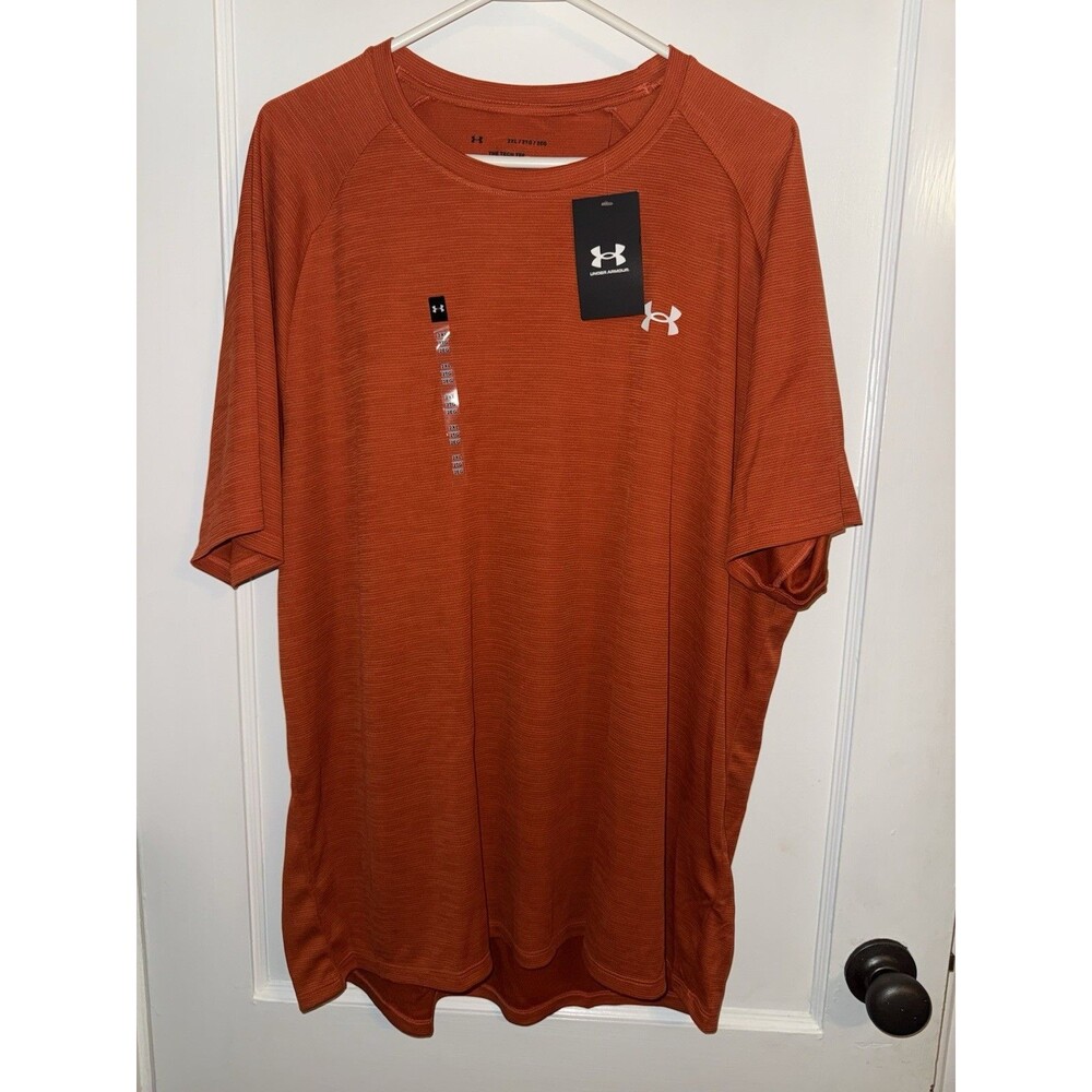 Under Armour Mens Size 2XL Orange Short Sleeve T Shirt The Tech Tee